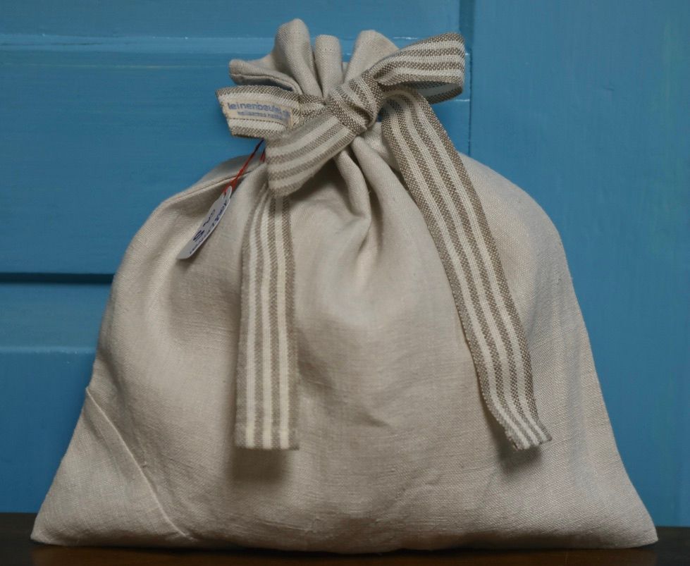 Leinenbeutel Gr. S antikes Reinleinen Naturweiss