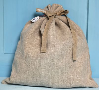 Brotbeutel Gr. XL antikes Reinleinen Natur handgewebt