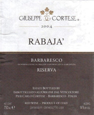 GIUSEPPE CORTESE Barbaresco Rabajà Riserva Piemonte, Italy   2013