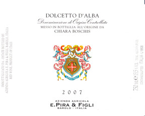 E. PIRA E FIGILI, Dolcetto d'Alba Chiara Boschis, Piemonte, Italy  2019