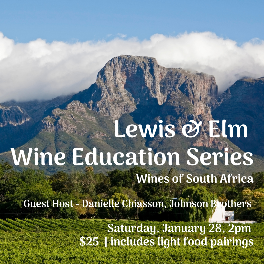 Wine Education - Across South Africa
Saturday, January 28th. 2pm