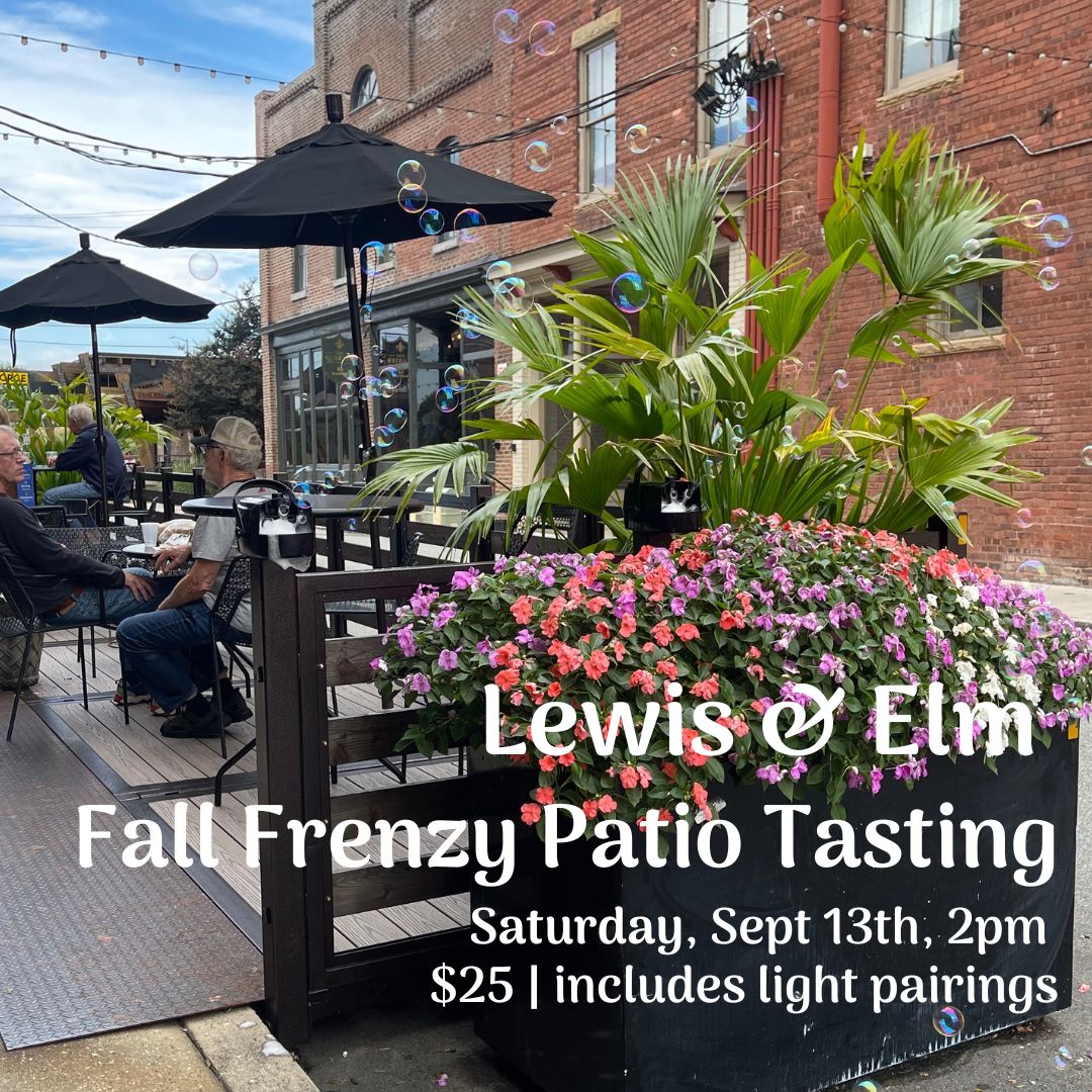 Fall Frenzy Tasting on the Patio - Sat Sept 13th - 2-3:30pm