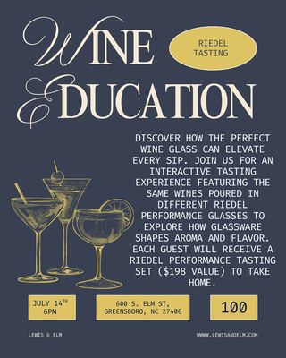 Riedel Tasting July 14th