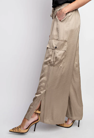 Easel . Washed Satin Cargo Pant