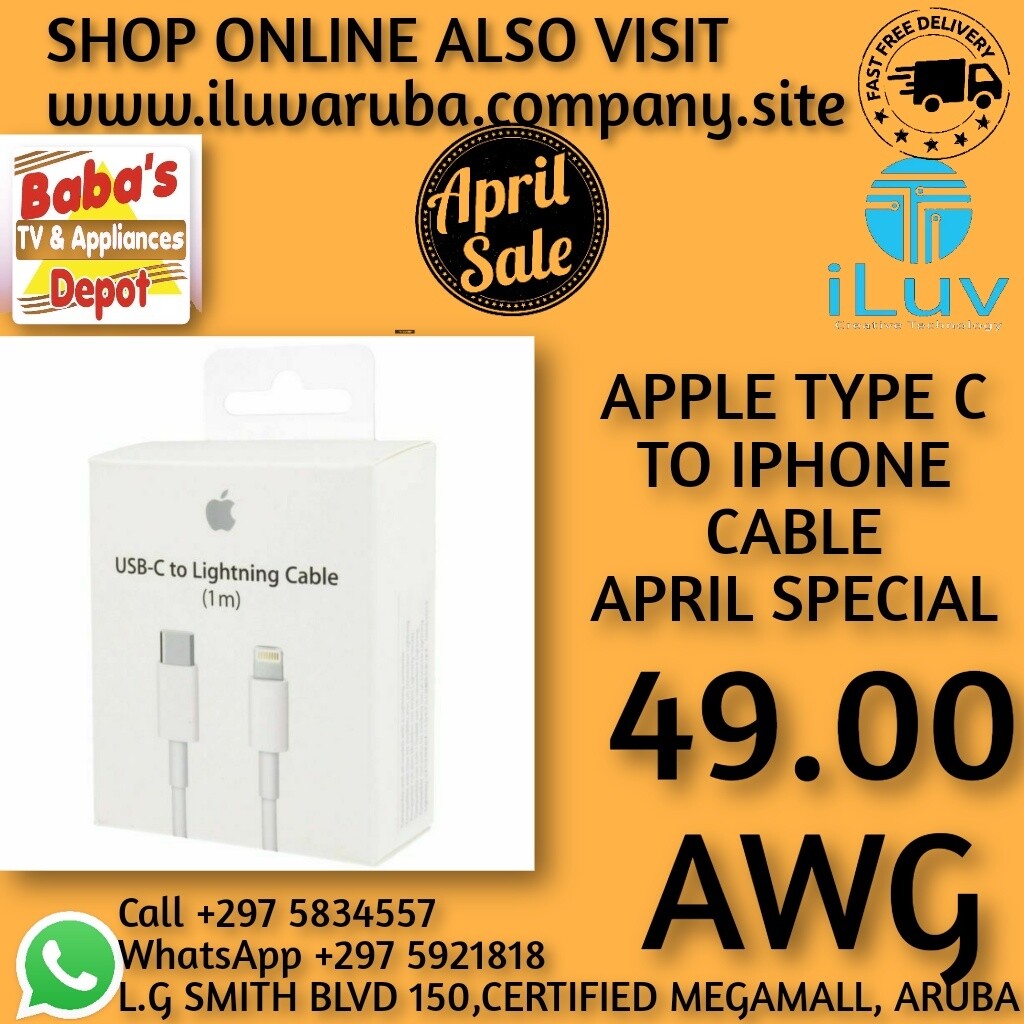 HOME CHARGER IPHONE TYPE C TO IPHONE ADAPTER AND CABLE EACH