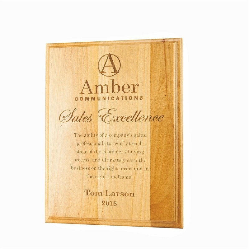 Alder Lasered Tradition Plaque - 4 Sizes