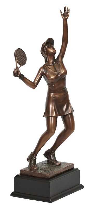 Tennis Player on base - Female Resin 17.5"h.