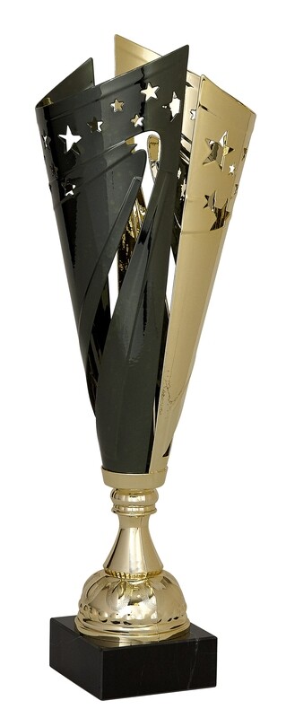 Black and Gold Metal Cup