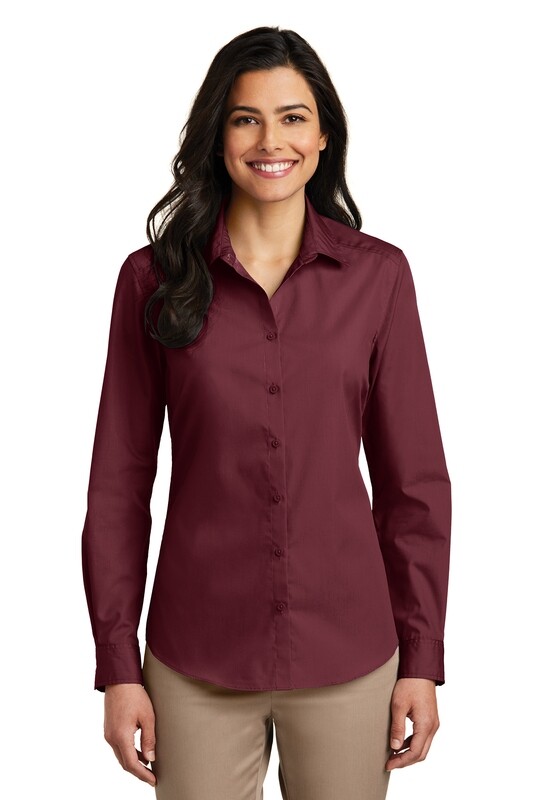 Ladies Port Authority Long Sleeve Poplin Shirt