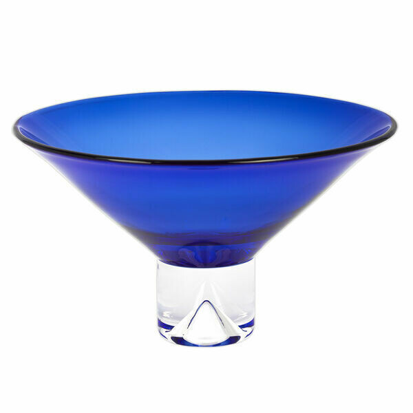 Monaco Cobalt Blue Pedestal Bowl - 12"d