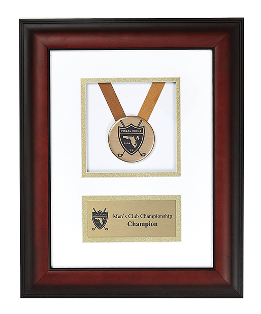 Framed and Matted Colored Medallion Plaque - 4 Sizes