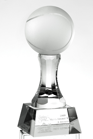 Tennis Ball  8"h - Optic Crystal