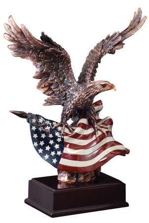 Eagle Resin with American Flag  - 3 Sizes