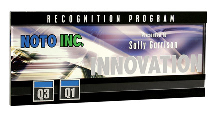 Clear Acrylic Perpetual Panel Award with Magnetic Channel