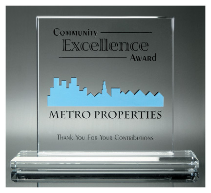 Crystal Square Award on Clear Base - 2 Sizes