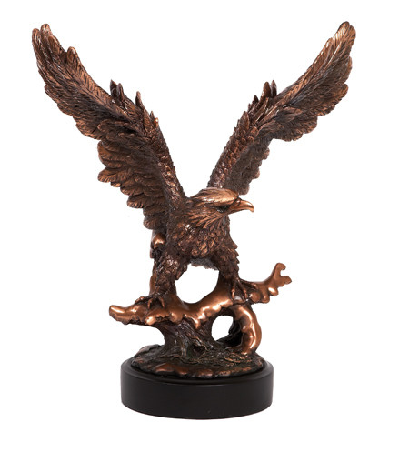 Eagle Resin on black round base 15.5"h.