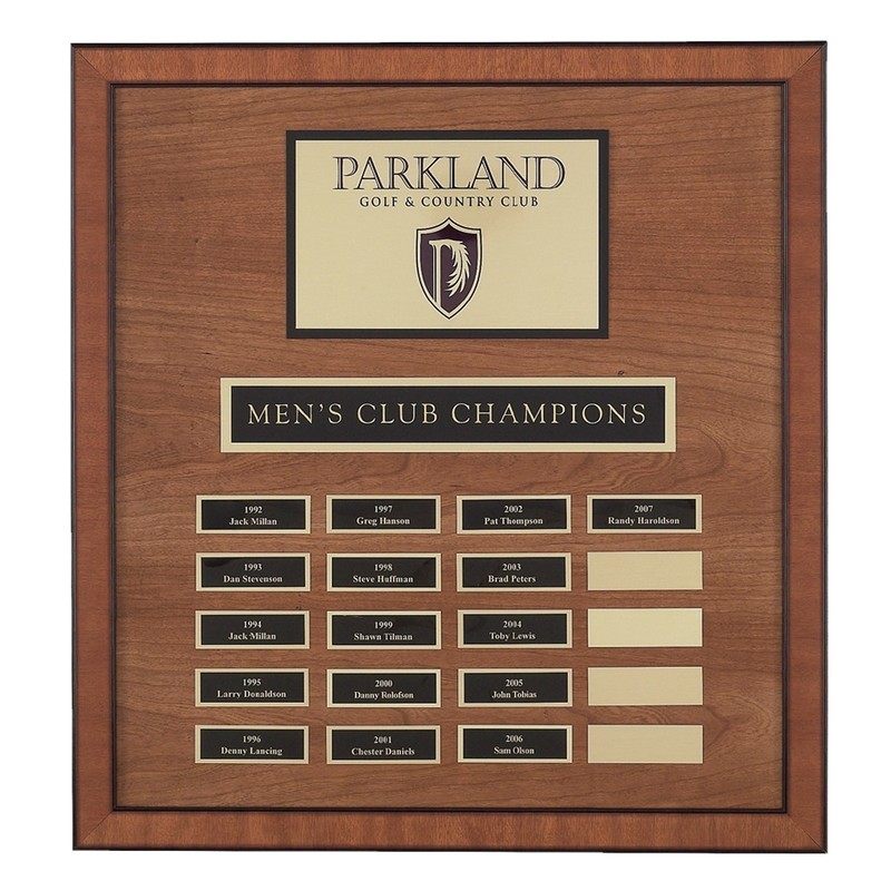 Club Champions Board in Light Wood