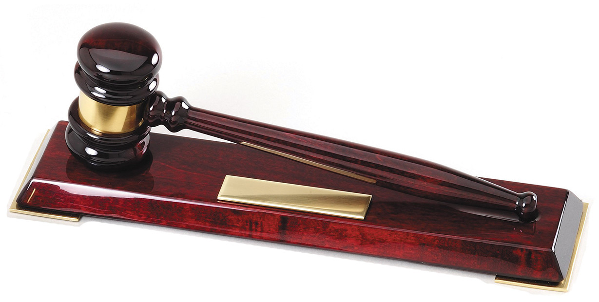 Piano Finish Rosewood Gavel - 10"w