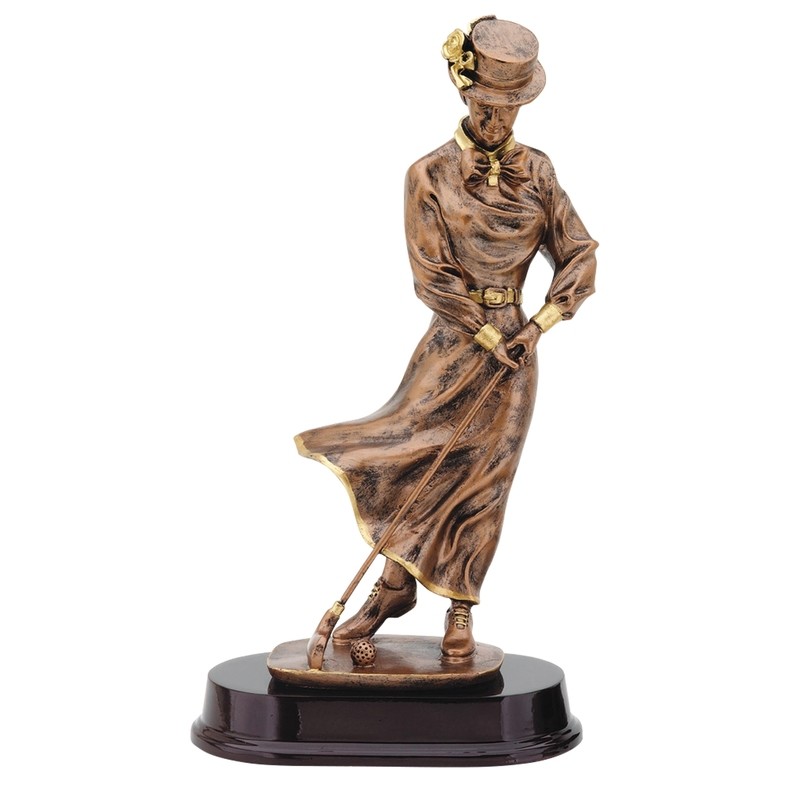 Female Resin Vintage Golfer - 13"h