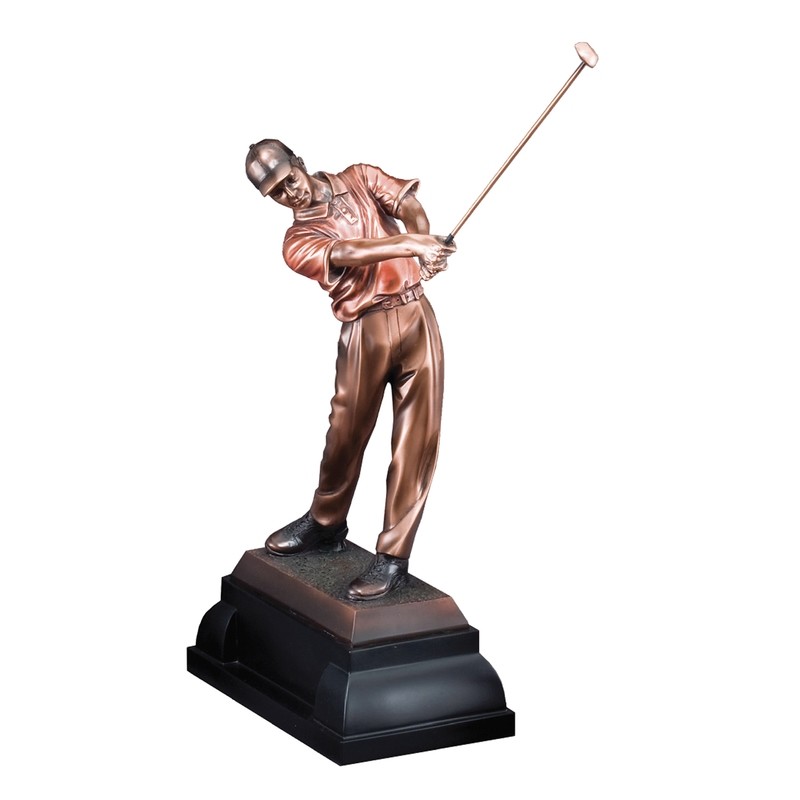 Men's Resin Golfer Swing on Black Base - 3 Sizes