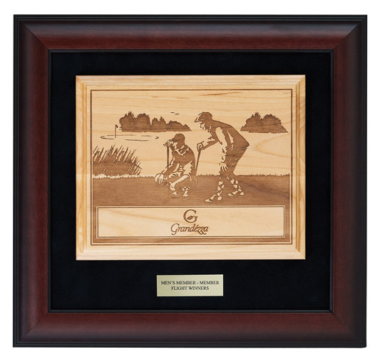 Framed Red Alder Lasered Plaque - 3 Sizes