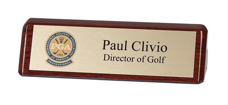 Walnut Piano Finish Name Block