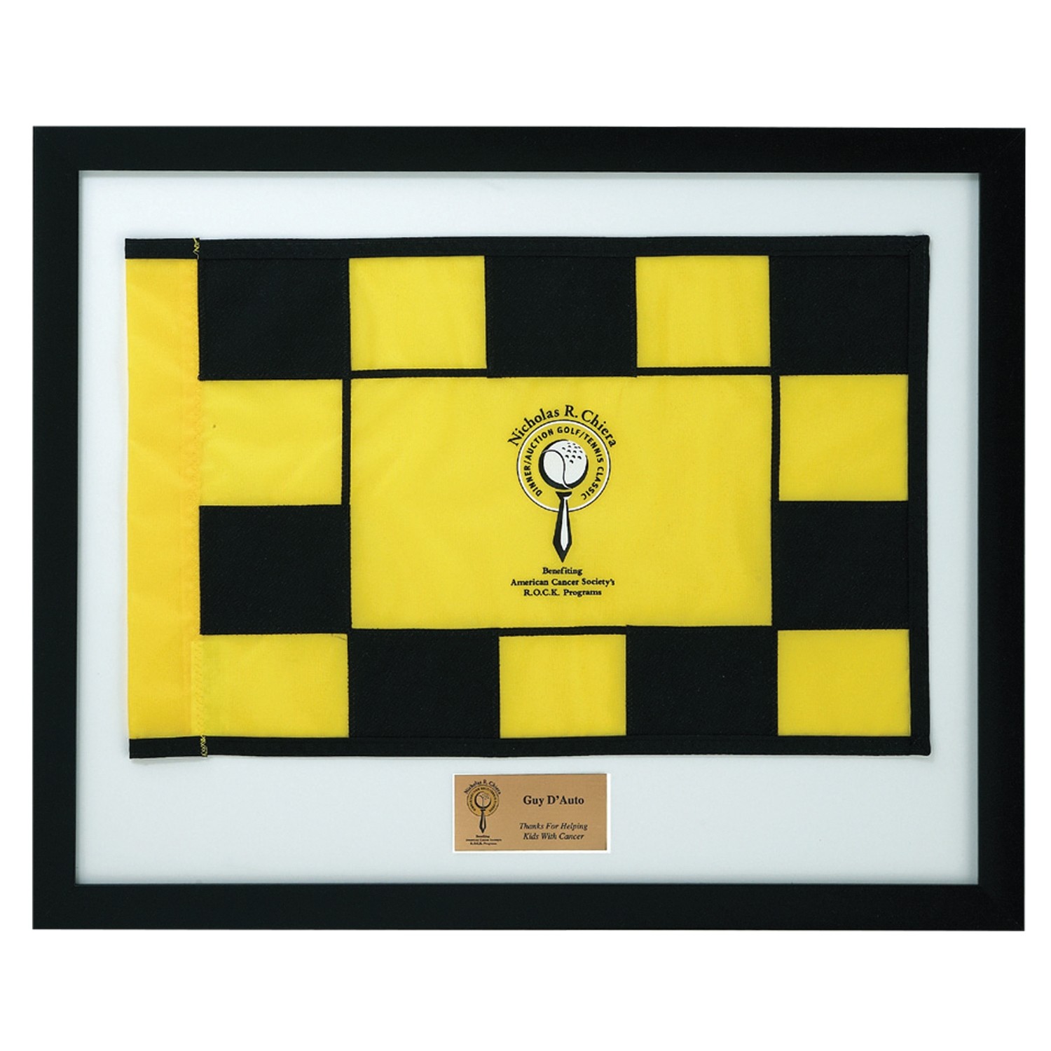 Framed & Matted Silk Screened Flag