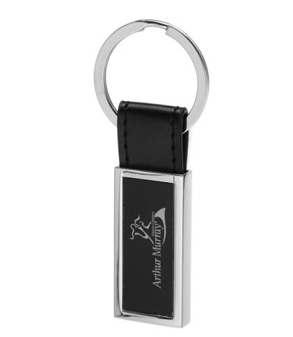 Rectangle leather key chain