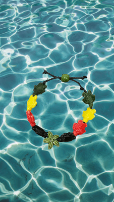 Bracciale tartarughe in ceramica colore rasta color.