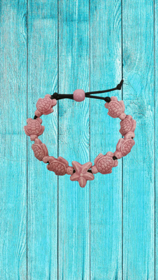 Bracciale tartarughe in ceramica colore rosa chiaro. Bracciale tartarughe in ceramica colore rosa chiaro.