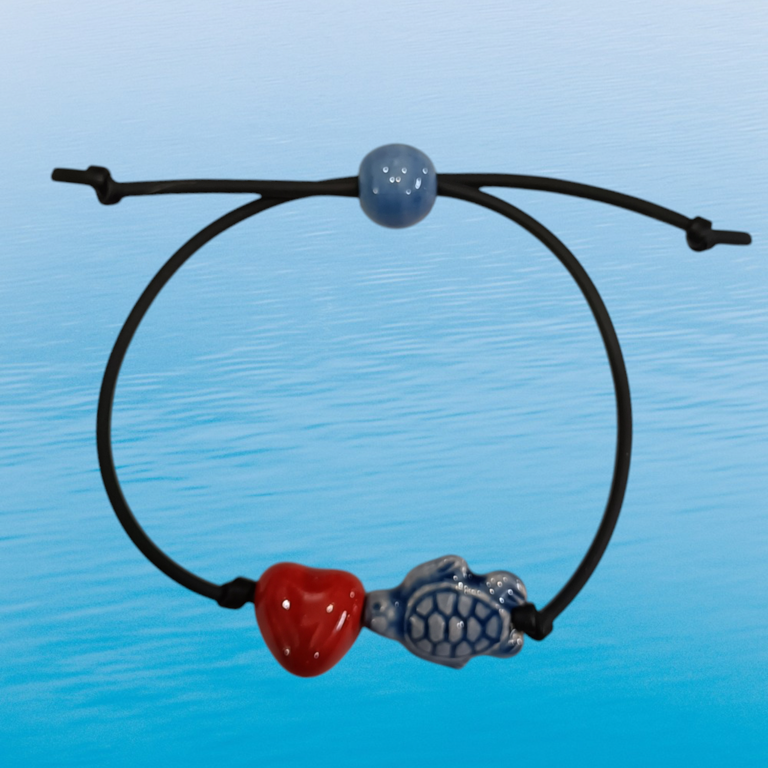 Bracciale tartaruga e cuore in ceramica  colori disponibili.