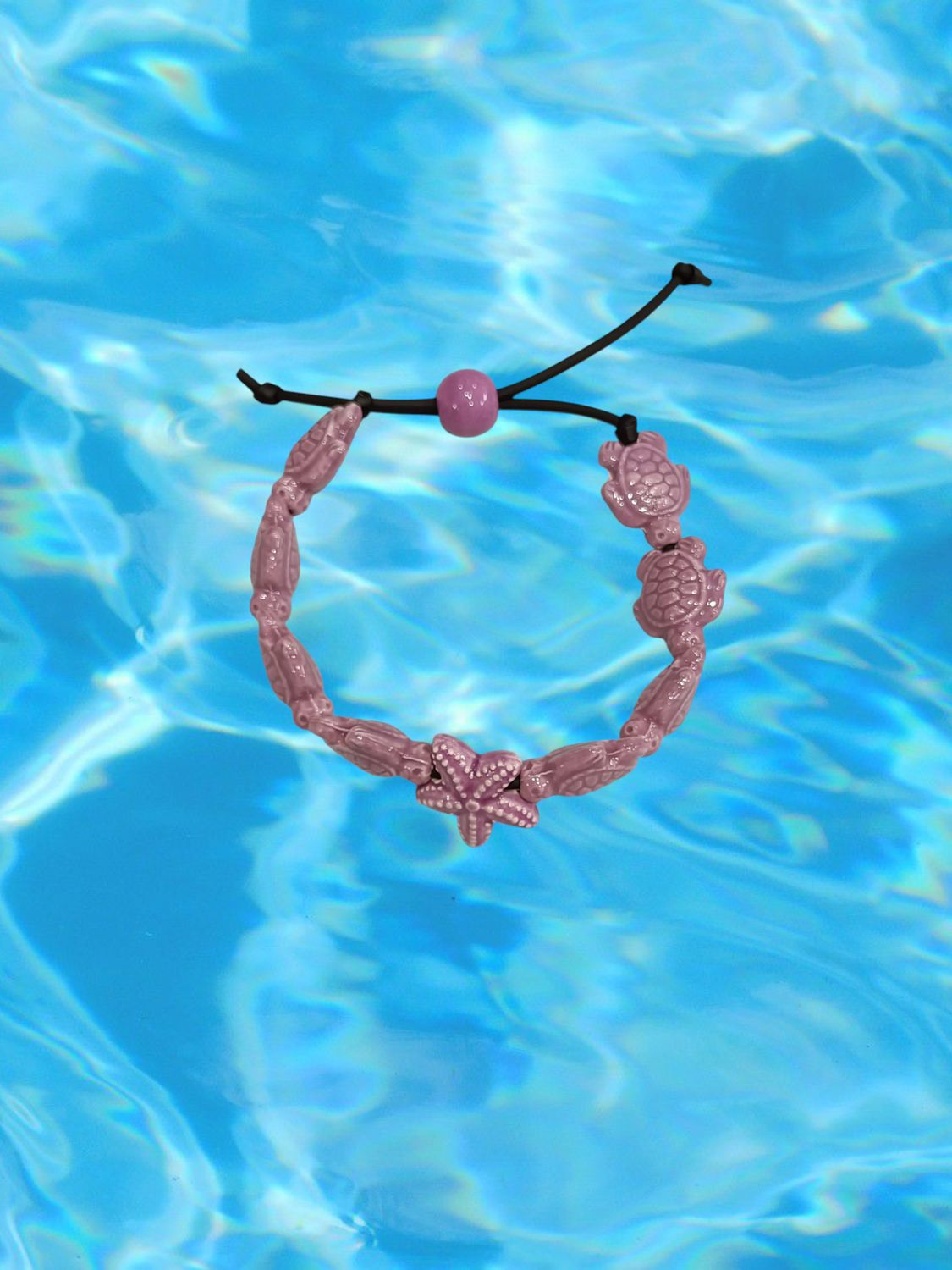 Bracciale tartarughe in ceramica colore lilla