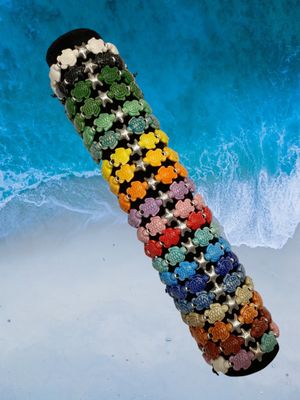 Bracciale tartaruga in ceramica modello con stella marina in metallo. 