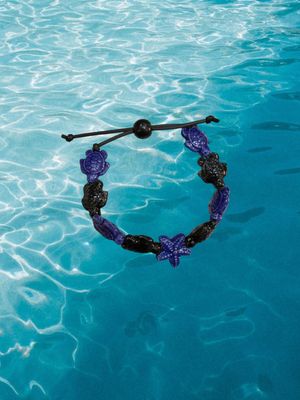 Bracciale tartarughe in ceramica colore blu e nero stella blu.