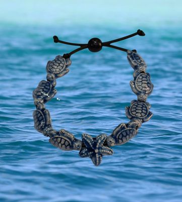 Bracciale tartarughe in ceramica colore blu carta da zucchero NUOVO COLORE