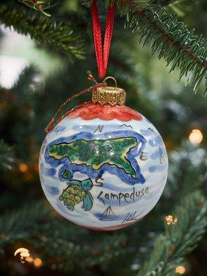 Pallina di Natale in ceramica dip. a mano D. cm 9