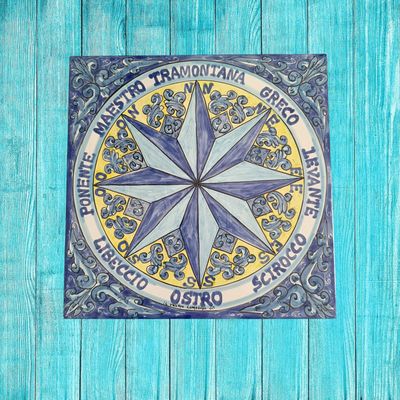 Rosa dei venti in ceramica cm 30x30