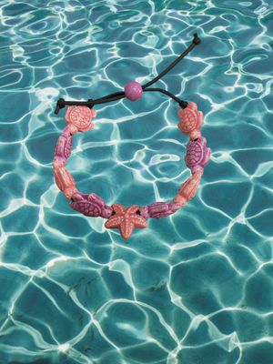 Bracciale tartarughe in ceramica colore lilla e rosa chiaro stella rosa chiaro.