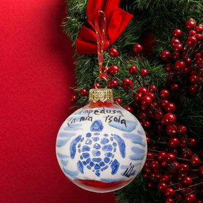 Pallina di Natale in ceramica dip. a mano D. cm 6