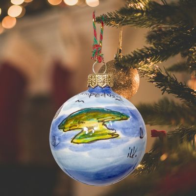 Pallina di Natale in ceramica dip. a mano D. cm 6