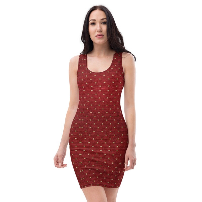 Premium red printed Cut &amp; Sew Dress