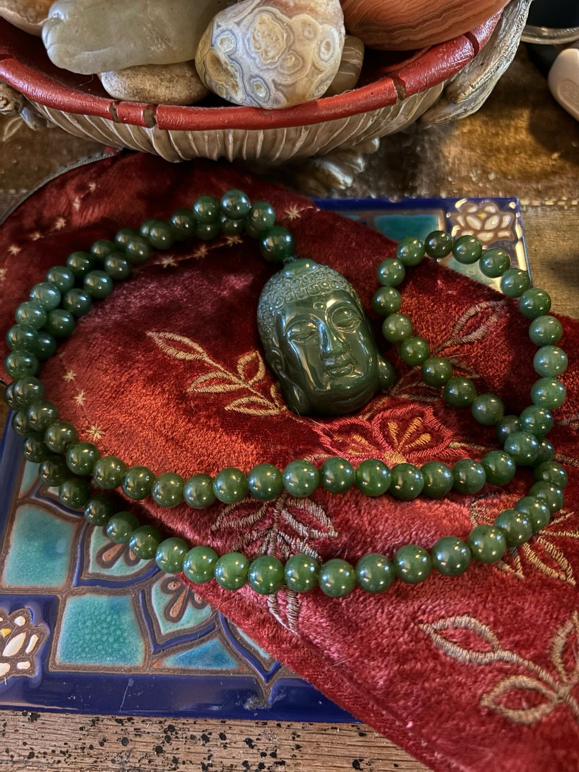 Canadian Jade Bead Buddha Pendant TC3 Quality