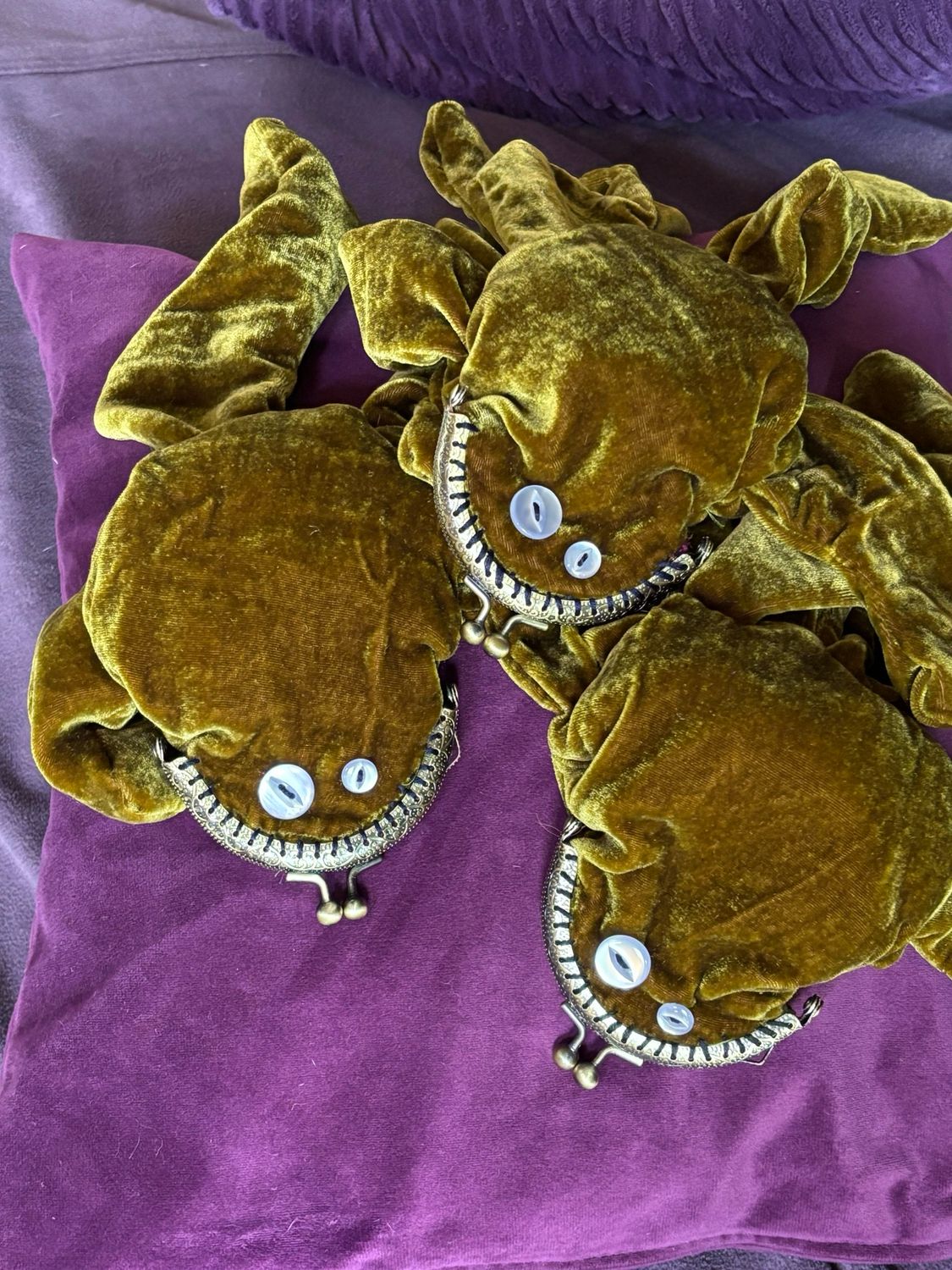 Pre-Order $40 Deposit, Antique Gold Velvet, Frog Coin, Purses- $80 Total Price Plus Shipping When Order Comes Available