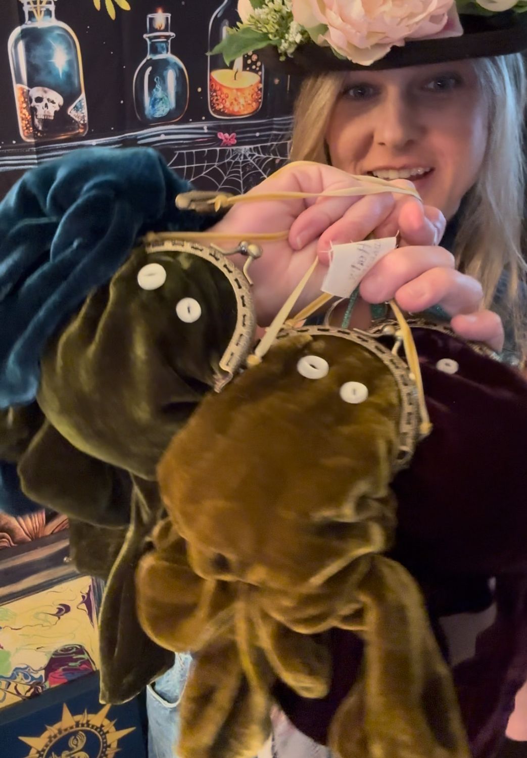 RAINBOW Velvet Frog Coin Purses, All Four Colors Red, Gold, Green And Blue