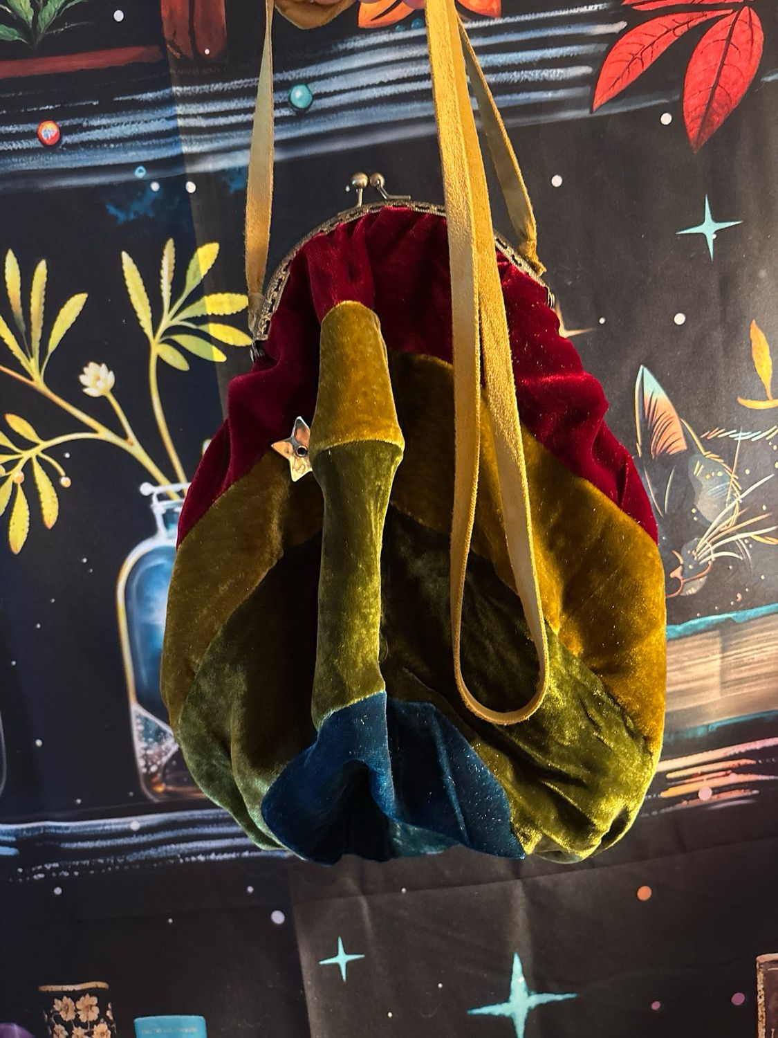 Rainbow Velvet Purse, Large Size