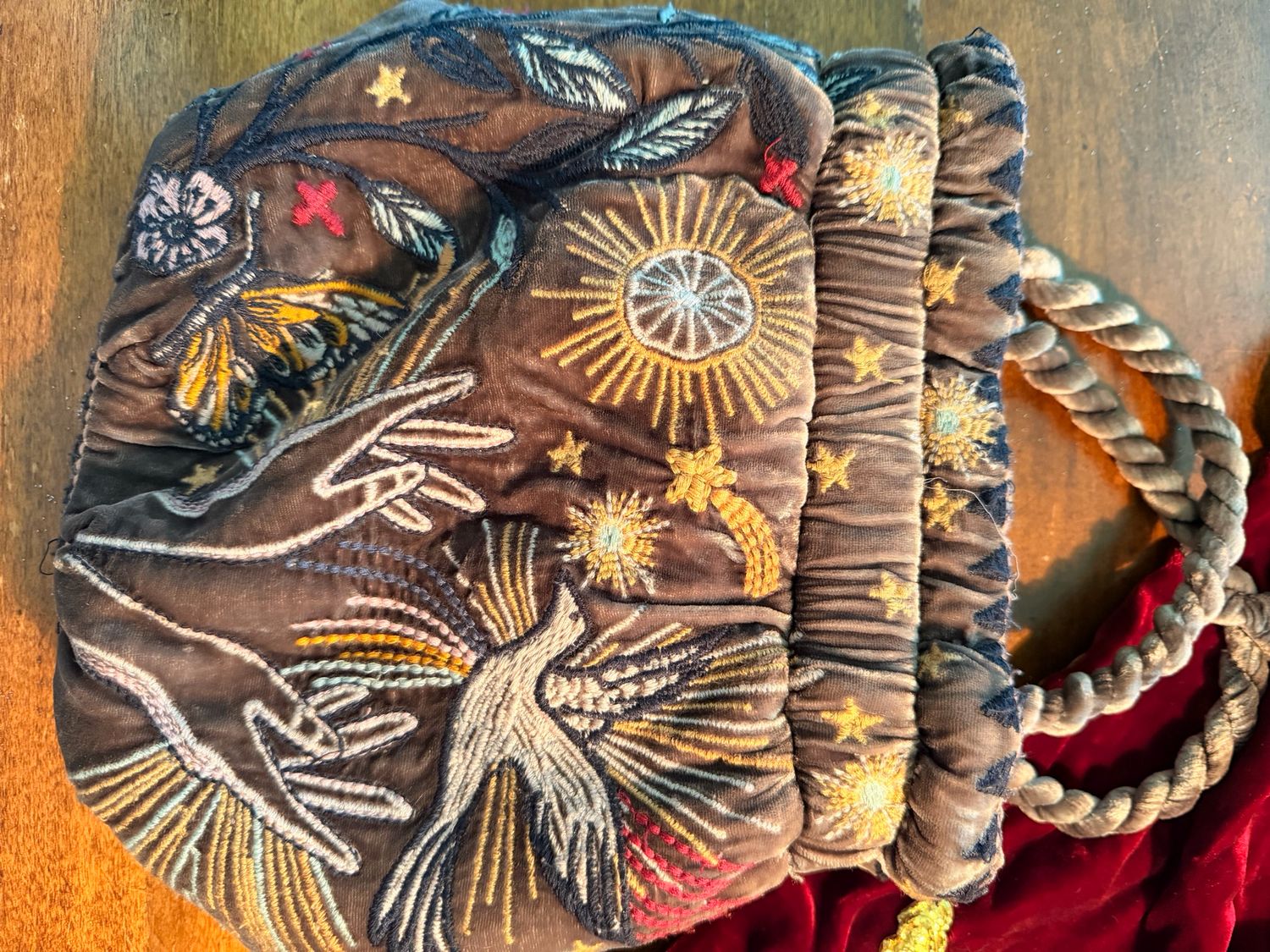 Johnny Was Los Angeles Velvet Handbag
