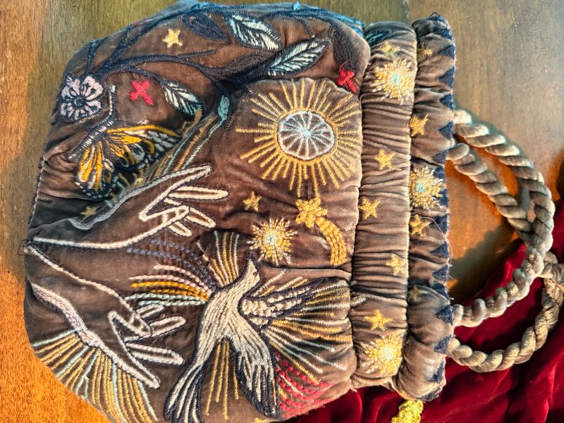 Johnny Was Los Angeles Velvet Handbag