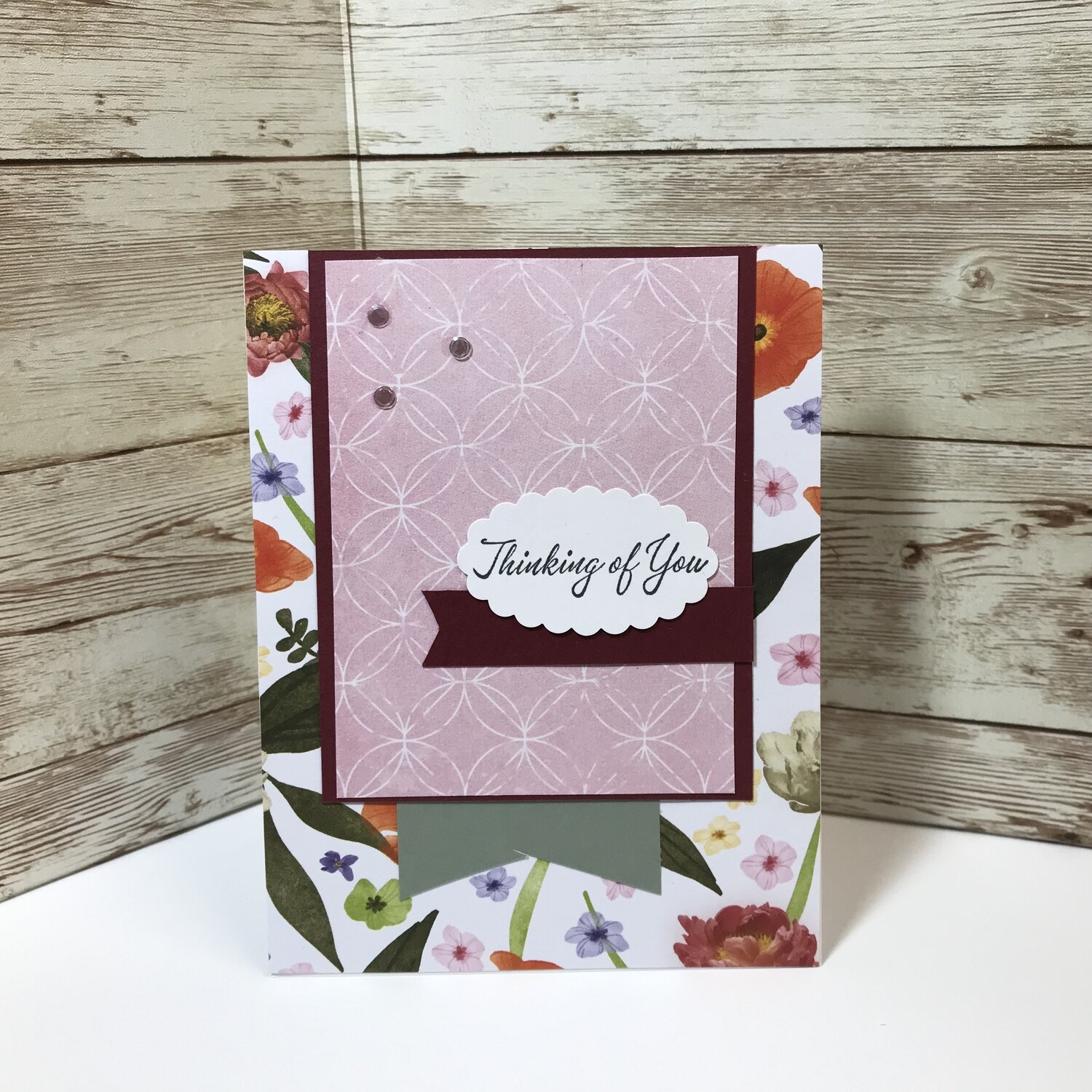 Thinking of You Pink and Floral Card