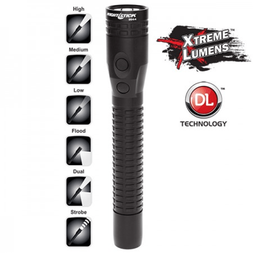 Metal Duty/Personal-Size Dual-Light Flashlight - Rechargeable