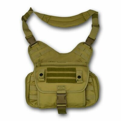 Tactical Shoulder Sling Pack w/ Multiple Compartments, Molle Loops, Hip Padding & Ergo Shoulder Strap; Dual Purpose EMS/Active Shooter